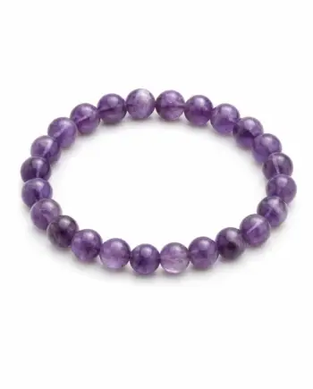 Amethyst natural stone bracelet with 6mm round purple gemstone beads