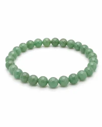 Green aventurine natural stone bracelet with 6mm round green gemstone beads