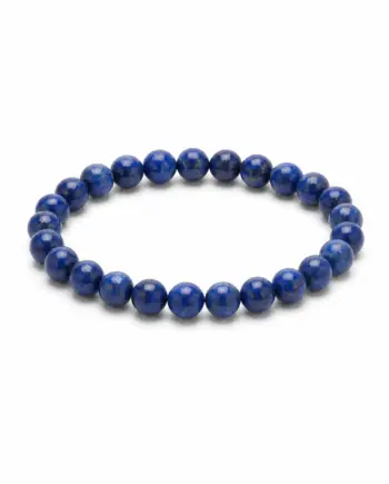 Lapis lazuli natural stone bracelet with 6mm round royal blue gemstone beads